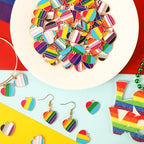 SANNIX 90Pcs Pride Heart Charms Rainbow Heart Alloy Enamel Charms Stripe Pendant for Jewelry Making Charms Earring Necklace Bracelet Making Supplies - color: 10 color