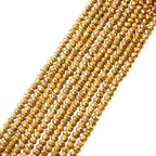 FASHEWELRY 10 Strands 3mm Golden Plated Glass Beads Rondelle Crystal Glass Spacer Beads Faceted Briolette Bead for DIY Necklace Bracelet Jewelry Making Gift - color: Golden Plated, size: 3mm