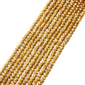 FASHEWELRY 10 Strands 3mm Golden Plated Glass Beads Rondelle Crystal Glass Spacer Beads Faceted Briolette Bead for DIY Necklace Bracelet Jewelry Making Gift - color: Golden Plated, size: 3mm