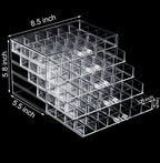 yarlung Acrylic Jewelry Storage Box Earring Holder with 5 Drawers, 120 Grids Jewelry Organizer Tray Clear Ring Display Case for Beads, Nail Tips, Women Girls, Birthday Gift