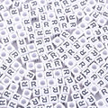 1000Pcs White Acrylic Letter Beads 6x6mm Letter R Cube Alphabet Beads for DIY Bracelet Necklace Jewelry Making - color: Letter-R