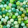 12mm Acrylic Beads 300pcs Green Focal Spacer Bead Chunk Bubblegum Beads for DIY Crafting Necklace Bracelet Jewelry Making Keychain (Green) - color: green