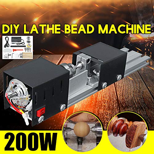 YWY Mini Lathe Machine Tool DIY Woodworking Wood lathe Milling machine Grinding Polishing Beads Drill Rotary Tool Set, 2.76 x 6.3inch, 12-24V 96W，7 Speeds