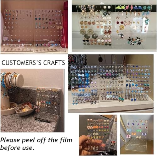 Earrings Stand Display, 72 Holes Acrylic Earring Holder Organizer, Ear Studs Jewelry Storage Display, Rack Showcase Earrings Display, Stand Earring Storage