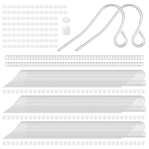 Silver Earring Hooks, 500PCS Earring Findings for Jewelry Making Hypoallergenic Ear Wires Fish Hook for DIY Earrings Bulk Pack - color: A style-Silver Simple Earring Wire