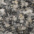 200Pcs Glass Round Beads 8mm Transparent Ink Wash Dye Sprinkled Gold Scattered Beads Handmade DIY Bead Material Bracelet Accessories (Black) - color: Black