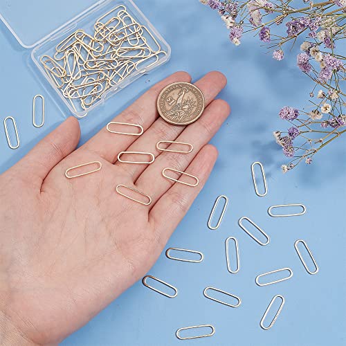 BENECREAT 60 PCS Real 18k Gold Plated Brass Connecting Rings, 0.8 Inch Oval Brass Plated Gold Jewelry Connecting Rings for Bracelets, Necklaces Jewelry Making - color: Oval