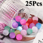 25pcs Resin Transparent Frosted Beads 16mm Cat Eye Circular Rubber Bead Spacer Bead DIY Making Friendship Bracelet Phone Chain Keychain Pen Beads Accessories (Light Mixed Color) - color: Light Mixed color