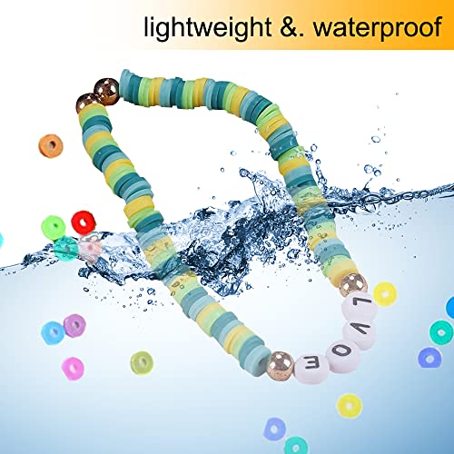 MIIIM 3600 PCS 10 Strands Clay Beads Polymer Clay Beads for Jewelry Making, Vinyl Heishi Beads 6mm for Surfer Bracelets Necklace Making (Dream) - color: Dream