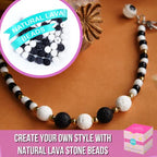 MODDA Natural Stone Jewelry Making Kit for Adults, Women. Includes Video Course, Crystal, Lava, Chakra Beads, Necklace, Bracelet, Earrings, Ring Supplies for Adults - color: Deluxe Natural Stone Jewelry Making Kit