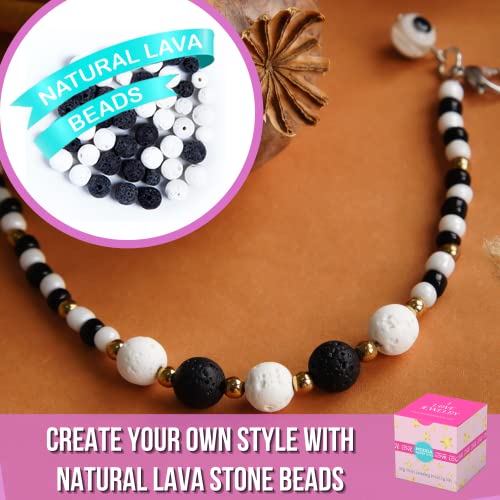 MODDA Natural Stone Jewelry Making Kit for Adults, Women. Includes Video Course, Crystal, Lava, Chakra Beads, Necklace, Bracelet, Earrings, Ring Supplies for Adults - color: Deluxe Natural Stone Jewelry Making Kit