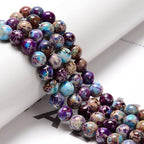 122Pcs(2 Strand/Set) 6mm Blue Purple Imperial Japser Smooth Round Beads Natural Stone Beads AAA Grade Premium Round Gemstone Genuine Real Stone Loose for DIY Bracelet Jewelry String Making - color: Blue-Purple Imperial Japser, size: 6mm