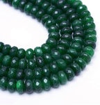 Perlin Agate & Jasper Gemstone Strand Beads 4 mm Rondelle 110 Pieces Jewellery Beads Semi-Precious Stone for Jewellery Necklace Bracelet Earrings (Dark Green Agate) - color: dark green agate