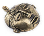 TheBeadChest Round African Brass Mask Pendant (58x62mm): Genuine West African Mask Design for DIY Jewelry & Necklaces - color: Brass, size: Medium (58x62mm)