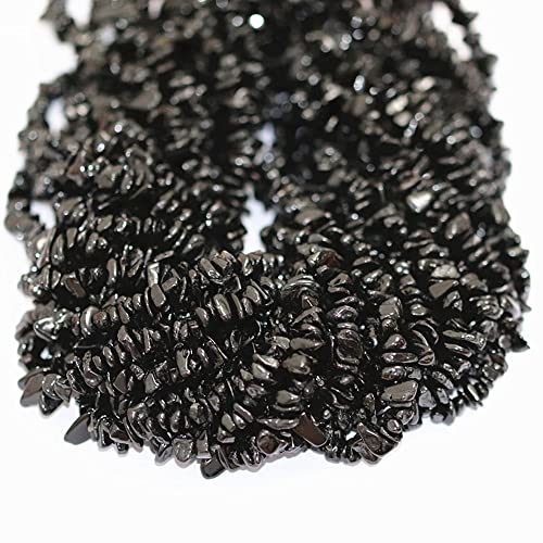 5-8mm Natural Black Tourmaline Gemstone Chips Loose Beads Semi Precious for Jewelry Making DIY Handmade Craft Supplies 1 Strand per Bag Approxi 34" - color: Black Tourmaline Chips