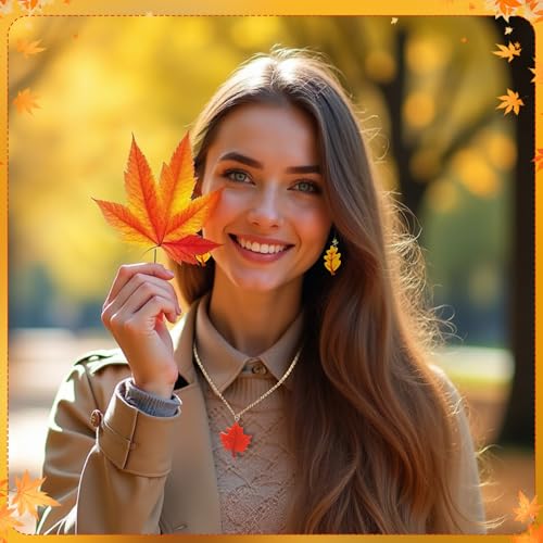 Augshy 64 Pcs Fall Resin Charm, Autumn Maple Leaf Pumpkin Acorn Pendant Thanksgiving Crafts for DIY Earring Bracelet Necklace Jewelry Making - style: Fall Style