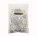 100g(80pcs) Craft Supplies Antique Silver Yoga OM Lotus Flower Charms for Jewelry Making Crafting Findings Accessory for DIY Necklace Bracelet (M294) - color: M294
