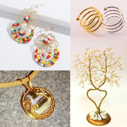 Aluminum Craft Wire, 32.8 Feet 3.0 mm/ 8 Gauge Gold Bendable Soft Metal Aluminum Wire Roll Bulk for DIY Crafts Sculpting Jewelry Making - color: Light Gold, size: 8 Gauge