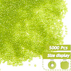 Light Green Glass Seed Beads 5000 Pcs, 3mm Small Craft Pony Beads Bulk for Bracelets, DIY Necklace Ring Waist Chain - color: Light Green