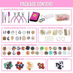 MODDA Natural Stone Jewelry Making Kit for Adults, Women. Includes Video Course, Crystal, Lava, Chakra Beads, Necklace, Bracelet, Earrings, Ring Supplies for Adults - color: Deluxe Natural Stone Jewelry Making Kit