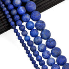 Natural Matte Gemstone Round Spacer Beads (4mm, Lapis Lazuli) - color: Lapis Lazuli, size: 4mm