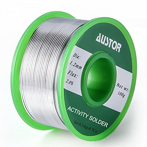 AUSTOR 1.2mm Lead Free Solder Wire with Rosin Core - size: 1.2mm 100g