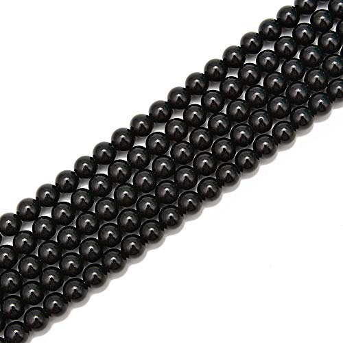 2.0mm Large Hole Black Onyx Smooth Round 6mm Crystal Energy Stone Healing Power Natural Gemstone Loose Beads for Jewelry Making