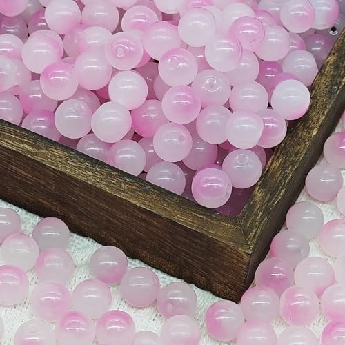 100 Pack 8mm Glass Beads for Jewelry Making, Graduated Color Mix, Bulk DIY Craft Supplies - color: Color2