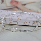 RUBYCA 5pcs 6.7" White Silver Plated Clasp European Snake Chain Charm Bracelet fit Charm Beads DIY - color: White Silver, size: 17 CM