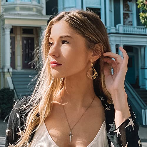 FASHEWELRY 10Pcs Resin Wood Earrings Charms Teardrop Flat Round Wooden Earring Blanks Wooden Earring Findings for Earrings Making Kits with 60Pcs Earring Hooks & Jump Rings - color: 0Golden & Black-5 Shapes