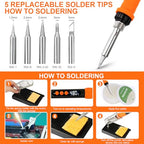 90W Soldering Iron Heat Set Insert Tool, LED Digital Solder Iron Adjustable Temperature(180°C-480°C) with 250Pcs Threaded Inserts Brass Nuts,Soldering Iron Tips,Heat Set Insert Tips,Desoldering Pump - color: 32-in-1 Soldering Iron Kit