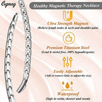 Titanium Necklace for Men Women - Magnetic Necklace Stainless Steel Ultra Strength Magnets - with Adjustable Sizing Tool and Present Box - color: Silver