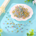 400Pcs Clear Glitter Letter Beads 7x3.5mm Acrylic Transparent Alphabet Spacer Beads Small Pony Bead for Friendship Bracelet Necklace Keychain Crafts Jewelry Making - color: Transparent, Flat Round, size: 7x3.5mm