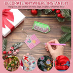 Huquary 24 Pcs Diamond Art Christmas Ornaments 5D DIY Christmas Diamond Arts Painting Keychains Xmas Hanging Painting Kits Gift Boxes Crystal Rhinestone Craft for Home Winter Holiday Gifts - style: Gift Boxes