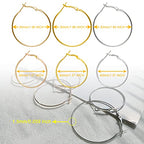 60Pcs Hoop Earring Findings Stainless Steel Earrings Beading Round Earrings Open Beading Hoop for Jewelry Making DIY Crafts Art Creation (40mm+50mm) - color: 40mm+50mm