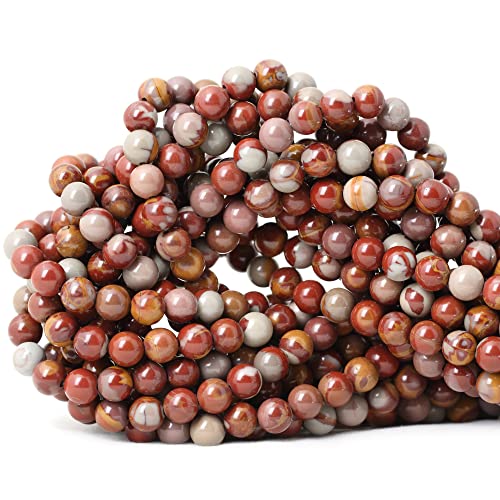 60PCS 6mm Natural Aust Noreena Jasper Gemstone Smooth Surface Round Loose Beads for Jewelry Making 1 String 15 Inches - color: Aust Noreena Jasper, size: 6mm