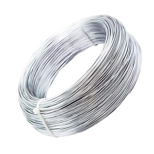 INSPIRELLE 20 Gauge 550 Feet Silver Aluminum Craft Wire Bendable Metal Wire for Jewelry Craft Making - color: Silver, size: 20 Guage (0.8mm)
