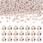 FASHEWELRY 500Pcs White Golden Letter Beads 4.5mm Square Alphabet Beads Acrylic Cube Letter N Beads for Friendship Bracelet Necklace Keychains Jewelry Making - color: Letter N