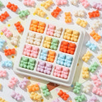 200pcs Bear Beads Colorful Gummy Bears Color Acrylic Beads for Necklace Bracelet Key Chains Jewelry DIY Craft Making(Bear-1) - color: bear-1