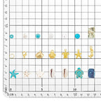 PandaHall 357pcs Starfish Shell Beads Ocean Jewelry Making Kit - 20g Synthetic Turquoise Seashells, Turtle & Mermaid Charms, Cowrie Shell Beads for Summer Beach Necklace, Bracelet & Anklet - color: Blue White Gold
