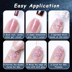 Tiny Nail Rhinestones 1.5mm Clear AB Mini Pixie Crystals Gems, 0.6-0.8mm Iridescent Micro Caviar Beads Sugar Glitter Beads Dust Charms for Nail Art Design DIY Crafts Accessories - color: Clear AB Mini