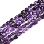 HAAMIIQII Natural Purple Amethyst Crystal Pebble Stone 5-8mm Small Irregular Freeform Tumbled Loose Gemstone Beads for Jewelry Making Strand 15 Inch (45-50pcs) - color: Amethyst