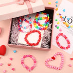 UPINS 1200Pcs Heart Beads, Valentine's Beads for Crafts Jewelry Making Bracelets Beads for Valentine's Party Christmas (600 Large and 600 Small) - color: Multicolor Heart