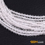 GEM-Inside Natural 2mm Clear White Quartz Gemstone Loose Beads Round Faceted AAA Grade Crystal Energy Stone Power for Jewelry Making 15" - color: Aaa Clear White Quartz, size: 2mm