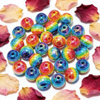 Mixed Lots Shiny AB Color Acrylic Faceted Bead DIY Beading Hairband Bracelets Necklace Craft Embelishment (Opaque Rainbow Stripe#1) - color: Opaque Rainbow Stripe#1