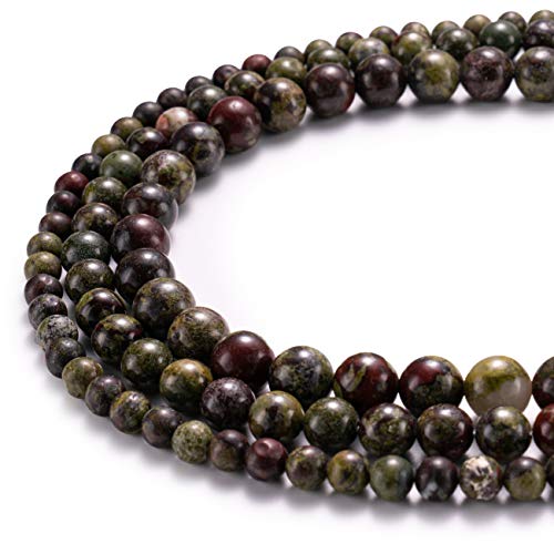 BEADIA Natural Dragon Blood Stone Round Loose Semi Gemstone Beads for Jewelry Making 8MM 44PCS - color: Dragon Blood Stone, size: 8mm