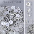 LEOBRO Letter Charms, 376 Pcs Silver Charms for Keychain Making, Bracelet Necklace Charm & Jump Rings, Jewelry Making Supplies, Silver - color: Silver