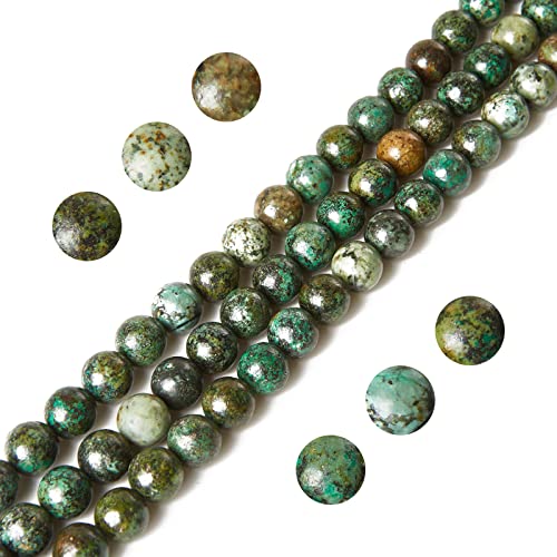 45pcs 8mm African Turquoise Beads Natural Gemstone Beads Round Loose Beads for Jewelry Making - color: African Turquoise, size: 8mm