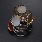 EXCEART Adjustable Bracelet Bottom Holder 2X2 Inch Round Metal Bezel Tray for Diy Jewelry Making Crafts Custom Wrist Chains Set of 6 - color: bronze, size: 5*2cm