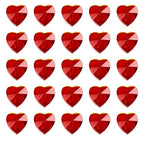 Cheriswelry 100pcs 14mm Red Heart Glass Crystal Beads for DIY Jewelry Making - color: Red